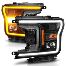 Load image into Gallery viewer, ANZO 2018-2020 Ford F-150 Projector Headlights with Plank Style Switchback and Black Housing