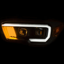 Load image into Gallery viewer, ANZO 2016-2017 Toyota Tacoma Projector Headlights with Plank Style Black Finish and Amber Lens