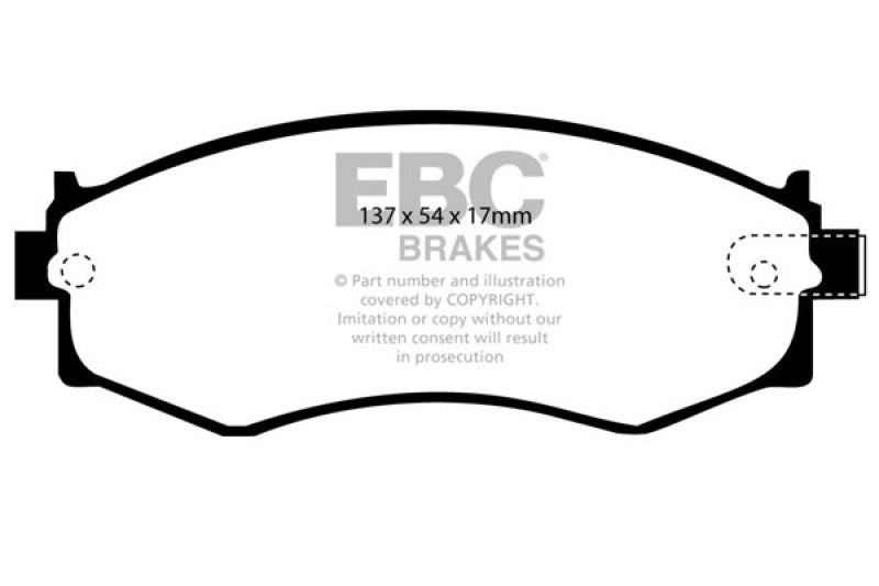 EBC Redstuff Ceramic Low Dust Front Brake Pads for Nissan 240SX and Infiniti G20 * Part No. EBCDP3792C