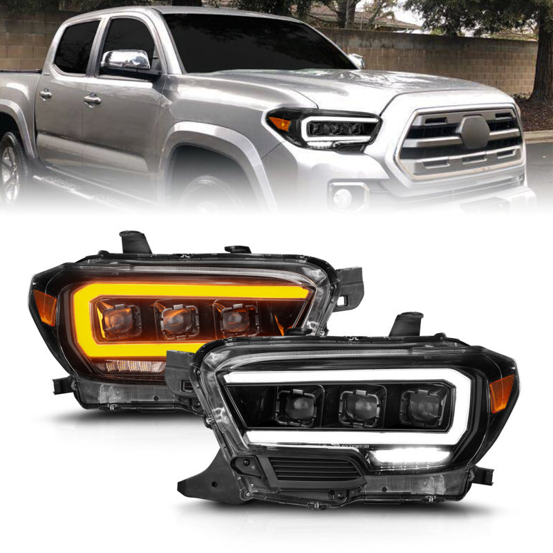 ANZO 16-22 Toyota Tacoma SR/SR5 Full LED Projector Headlight Set with Light Bar and Sequential Turn Signals