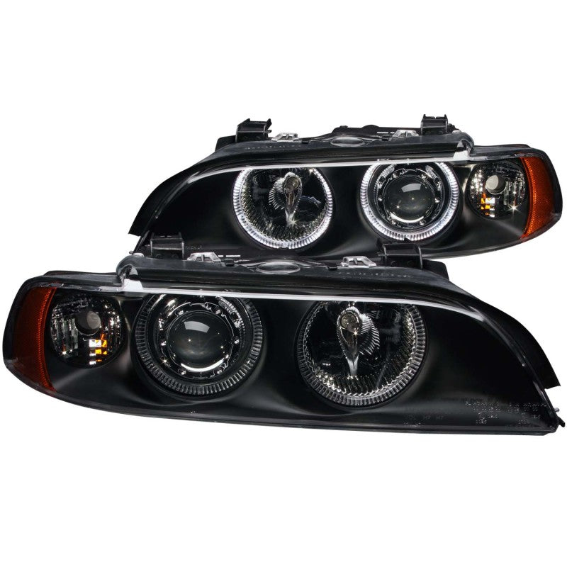 ANZO 1997-2001 BMW 5 Series Projector Headlights with Halo, Black Housing, Clear Lens - Pair