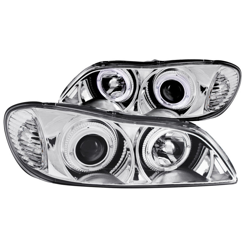 ANZO 2000-2004 Infiniti I30 and I35 Projector Headlights with Halo, Chrome Housing, Clear Lens – Pair