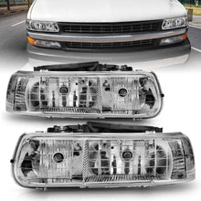 Load image into Gallery viewer, ANZO 1999-2002 Chevrolet Silverado 1500 Crystal Headlight Set with Clear Lens and Chrome Housing