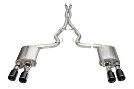 CORSA Performance Corsa 24-25 Ford Mustang Dark Horse 5.0L 3-Inch Dual Rear Cat-Back Exhaust with Twin Black PVD Tips
