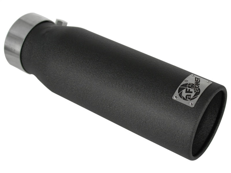 aFe MACH Force-Xp 304 Stainless Steel Exhaust Tip with Black Finish - 3 Inch Inlet x 4 Inch Outlet x 12 Inch Length