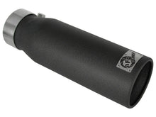 Load image into Gallery viewer, aFe MACH Force-Xp 304 Stainless Steel Exhaust Tip with Black Finish - 3 Inch Inlet x 4 Inch Outlet x 12 Inch Length