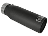 aFe MACH Force-Xp 304 Stainless Steel Exhaust Tip with Black Finish - 3 Inch Inlet x 4 Inch Outlet x 12 Inch Length