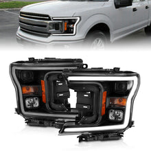 Load image into Gallery viewer, ANZO 2018-2019 Ford F-150 Projector Headlights with Halo, Black Housing and Amber Accents