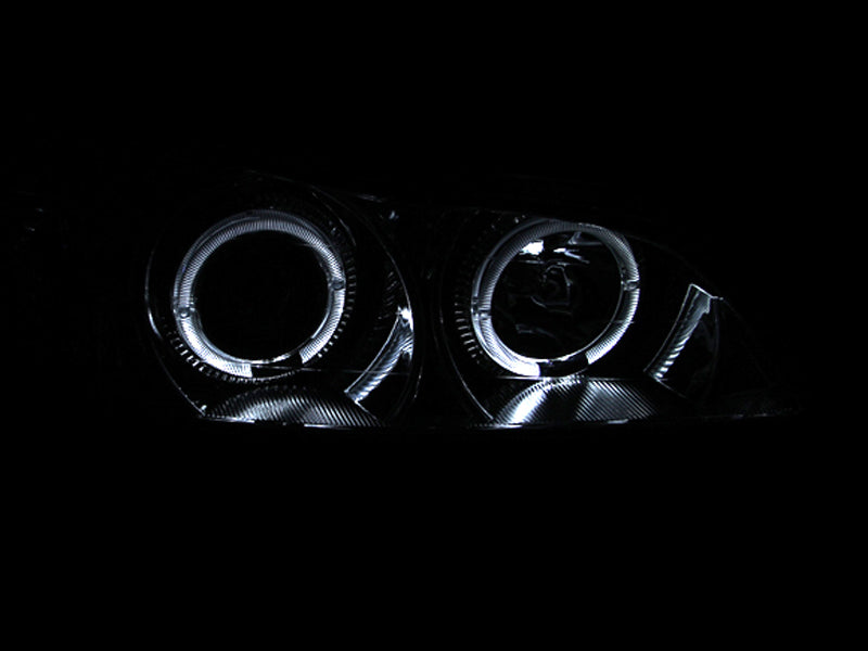 ANZO 2000-2004 Infiniti I30 and I35 Projector Headlights with Halo, Chrome Housing, Clear Lens – Pair