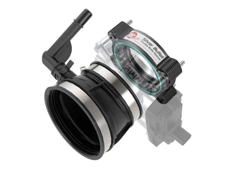 aFe Silver Bullet Aluminum Throttle Body Spacer for Chevrolet Corvette C8 (2020-2025) * Black Finish