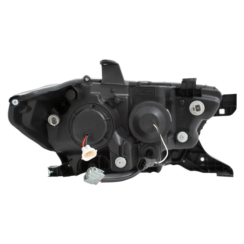 ANZO 2016-2017 Toyota Tacoma Projector Headlights with Plank Style Switchback in Black and Amber with DRL