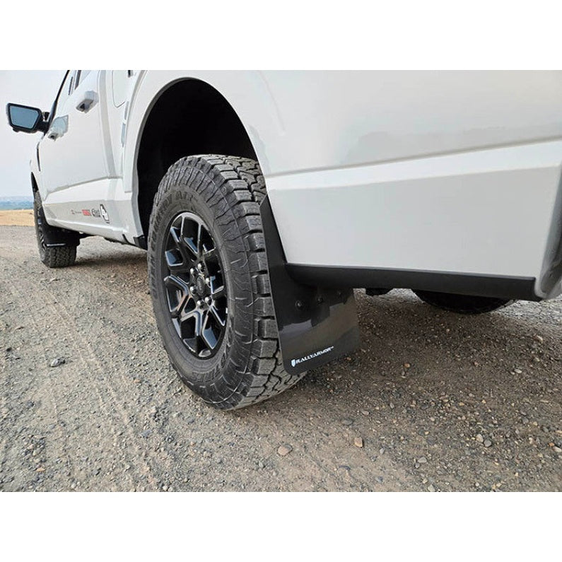 Rally Armor UR Series Black Mud Flaps with White Logo for Ford F-150 (2021-2022)
