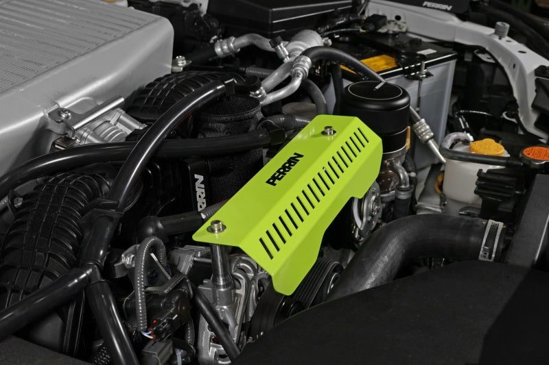 Perrin Performance Neon Yellow Pulley Cover for 2022-2025 Subaru WRX - Short Version for Use with Perrin AOS