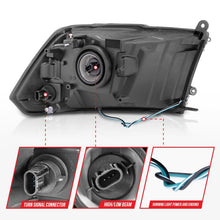 Load image into Gallery viewer, ANZO Crystal Headlight Set with Light Bar for Dodge Ram 1500, 2500, 3500 - Chrome Housing and Clear Lens