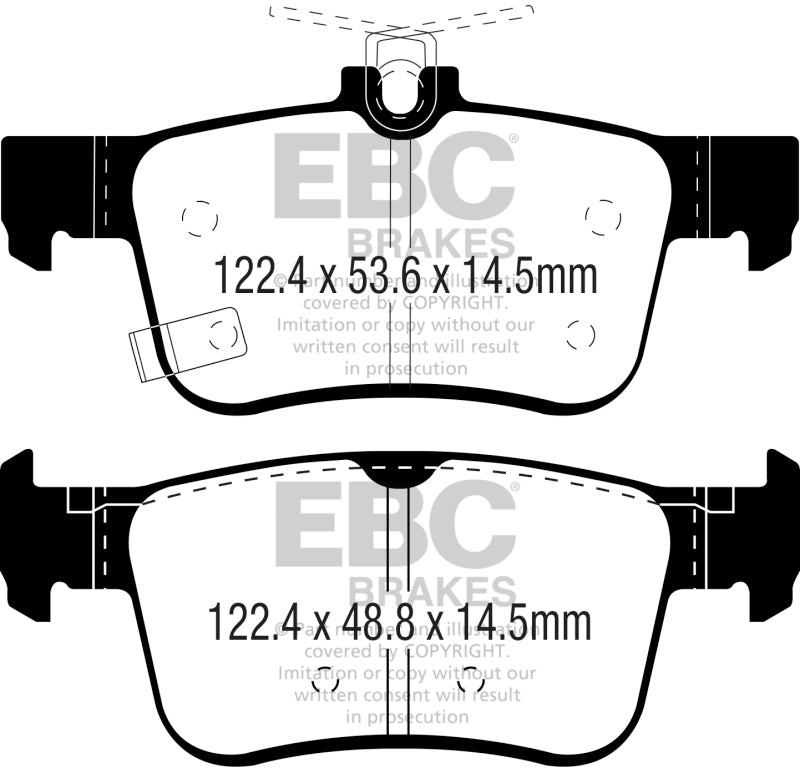 EBC Redstuff Ceramic Rear Brake Pads for 2016-2017 Honda Civic Type-R