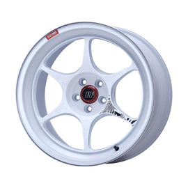 Enkei PF06 18x9.5 Inch Wheel with 5x114.3 Bolt Pattern and 27mm Offset in White Machined Finish