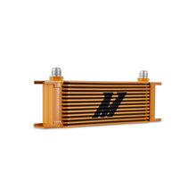 Load image into Gallery viewer, Mishimoto Universal 13-Row Oil Cooler in Gold for Enhanced Engine Cooling