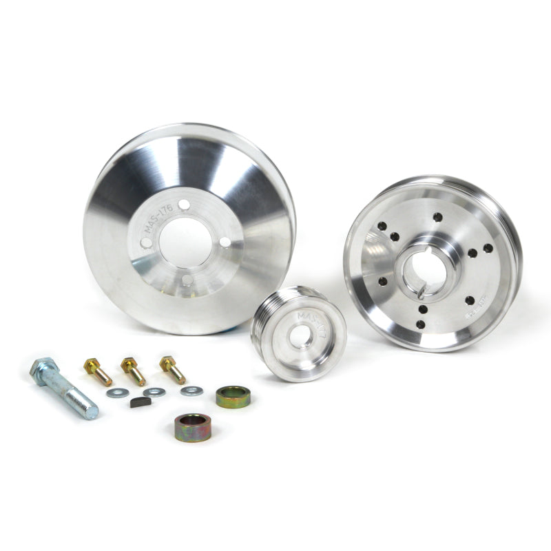 BBK 96-01 Mustang 4.6 GT Cobra Underdrive Pulley Kit - Lightweight CNC Billet Aluminum (3-piece Set)
