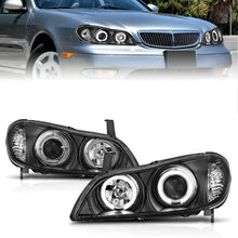 Load image into Gallery viewer, ANZO 2000-2004 Infiniti I30 &amp; I35 Projector Headlights with Halo, Black Housing, Clear Lens, Pair