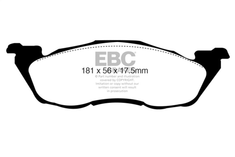 EBC Yellowstuff Front Brake Pads DP41276R for 1991–1998 Dodge Dakota 2WD