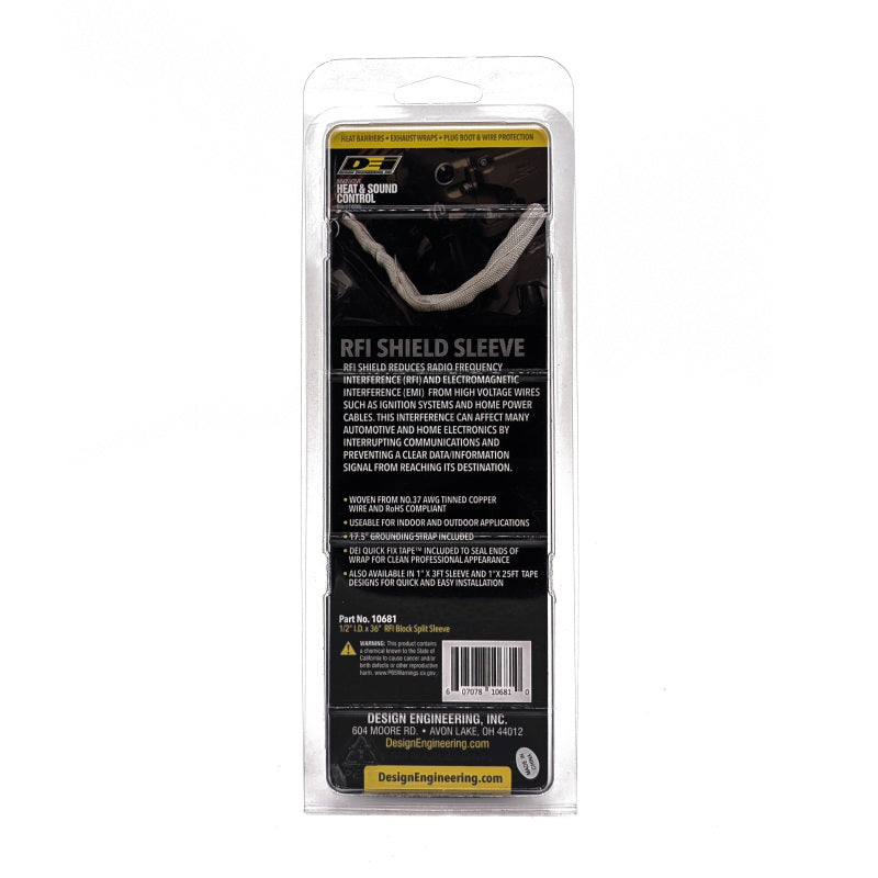 DEI RFI Shield Split Sleeve - 1/2 Inch x 3 Feet for Electromagnetic Interference Protection