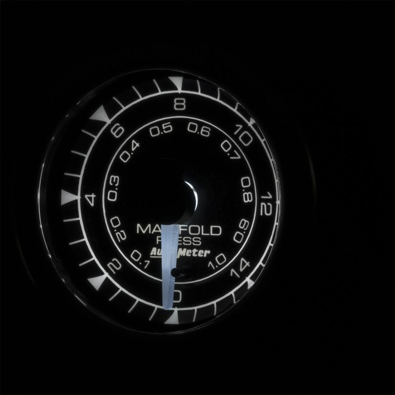 AutoMeter Chrono 2-1/16 inch 15 PSI Manifold Pressure Gauge for Turbo and Supercharger Monitoring