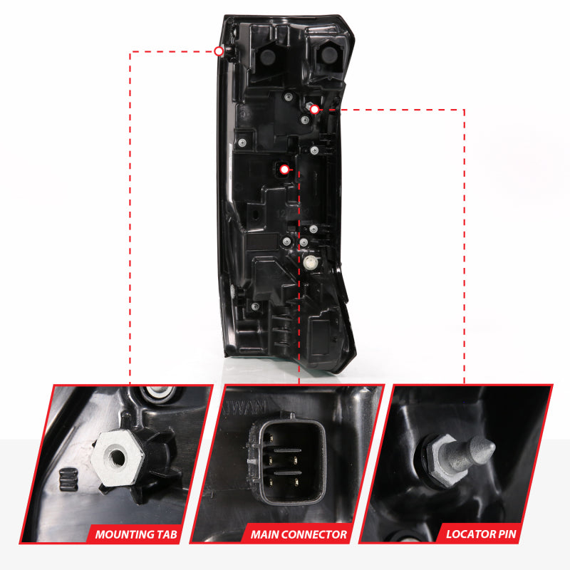 ANZO Z-Series Full LED Tail Lights for Toyota Tundra 2022-2024, Smoke Lens - Pair