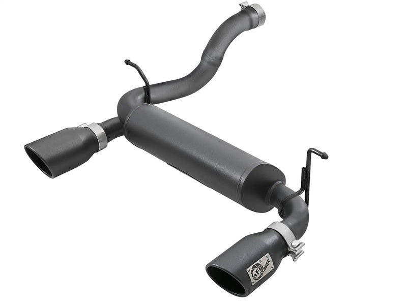 aFe Rebel Series 2.5-inch Stainless Steel Axle-Back Exhaust System with Black Tips for 2018-2023 Jeep Wrangler (JL) V6 3.6L