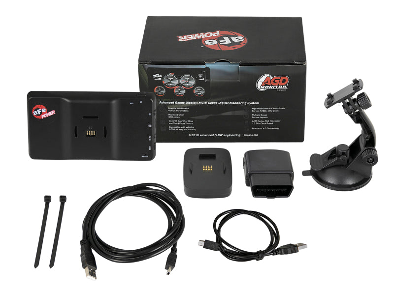 aFe AGD Advanced Digital Gauge Display for 2008-2018 Dodge, RAM, Ford, GM Diesel Trucks with 5.5-inch Touchscreen - Part # afe77-91001