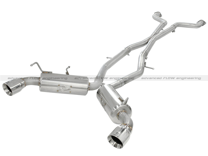 aFe Takeda 2.5-inch Stainless Steel Cat-Back Exhaust System for Nissan 370Z 2009-2013 with Polished Tips