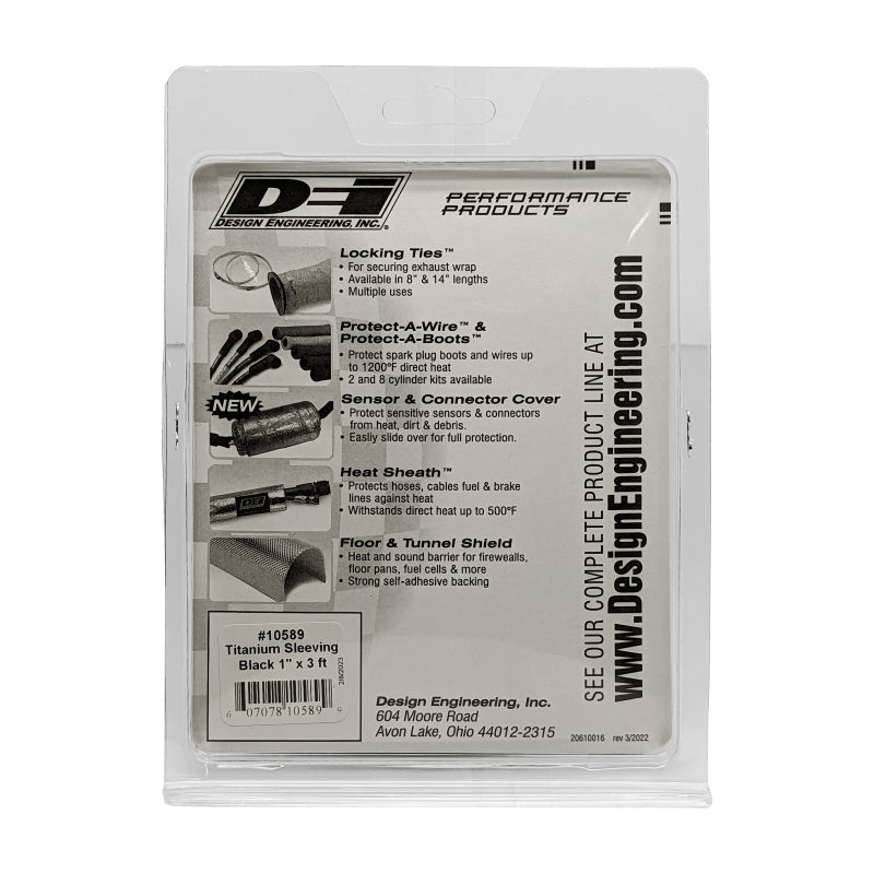 DEI Black Titanium Protect-A-Sleeve 1 Inch I.D. x 36 Inches for High-Temperature Heat Protection