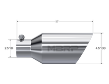 Load image into Gallery viewer, MBRP Universal Exhaust Tip 4.5 Inch Diameter Dual Wall Angled Rolled End T304 Stainless Steel