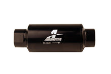 Load image into Gallery viewer, Aeromotive In-Line Filter with 10 Micron Microglass Element, 2-inch OD, AN-10 Ports, Black Anodized Finish