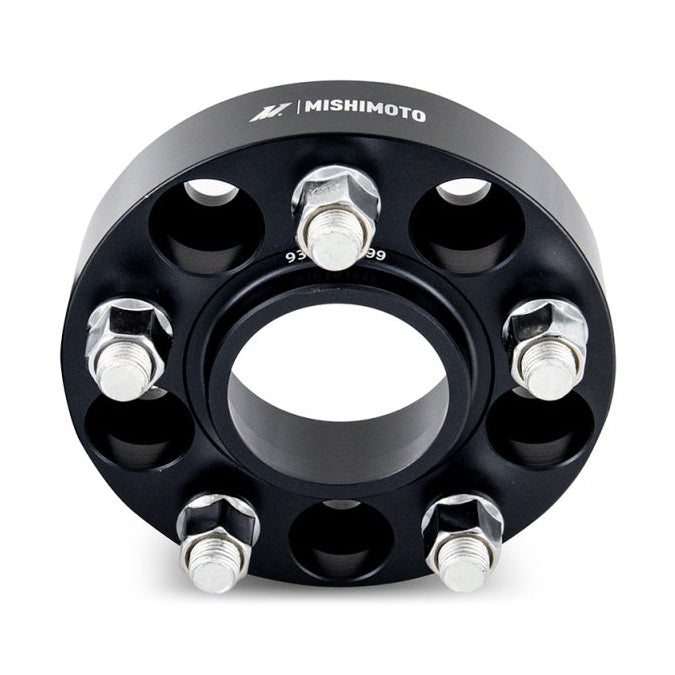 Mishimoto 5x100 Wheel Spacers for Subaru Legacy 2005-2007, 56.1mm Center Bore, 0.98 Inches Thickness, Black Anodized Finish