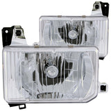 ANZO 1988-1989 Nissan Hardbody Crystal Headlights with Chrome Housing and Clear Lenses