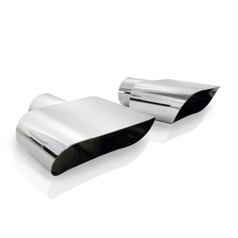 Stainless Works Wide Oval Challenger R/T Exhaust Tips - 2-1/2 inch Inlet, Pair