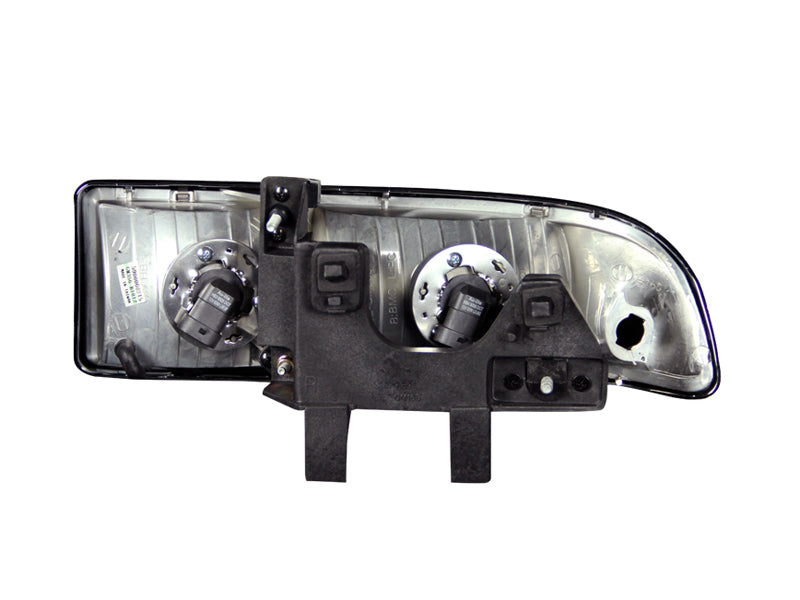 ANZO 1998-2005 Chevrolet S-10 Crystal Headlights with Black Housing and Clear Lenses