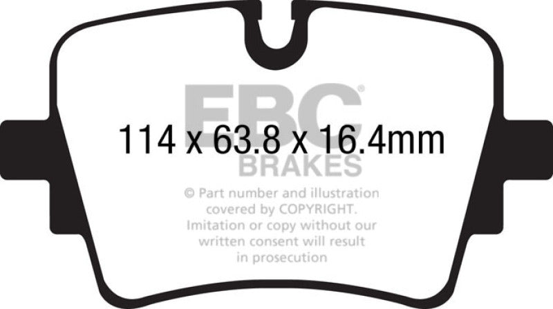 EBC Redstuff Ceramic Low Dust Rear Brake Pads for Jaguar F-Type (2014-2019) * Part Number ebcDP32192C
