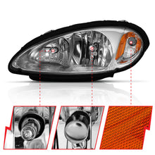 Load image into Gallery viewer, ANZO Crystal Headlight Set for Chrysler PT Cruiser 2001-2005 with Chrome and Amber Housing