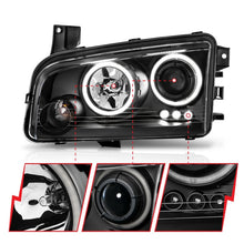 Load image into Gallery viewer, ANZO 2006-2010 Dodge Charger Projector Headlights with Halo, Black Housing and Clear Lens (CCFL) Pair