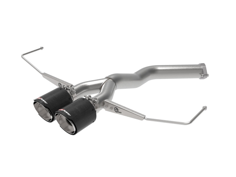 aFe Takeda 3-Inch to 2-1/2-Inch 304 Stainless Steel Axle-Back Exhaust with Carbon Fiber Tips for Hyundai Veloster (2019-2021)