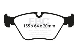 EBC DP41552R Yellowstuff Front Brake Pads for 2001-2005 BMW 330i and 330xi