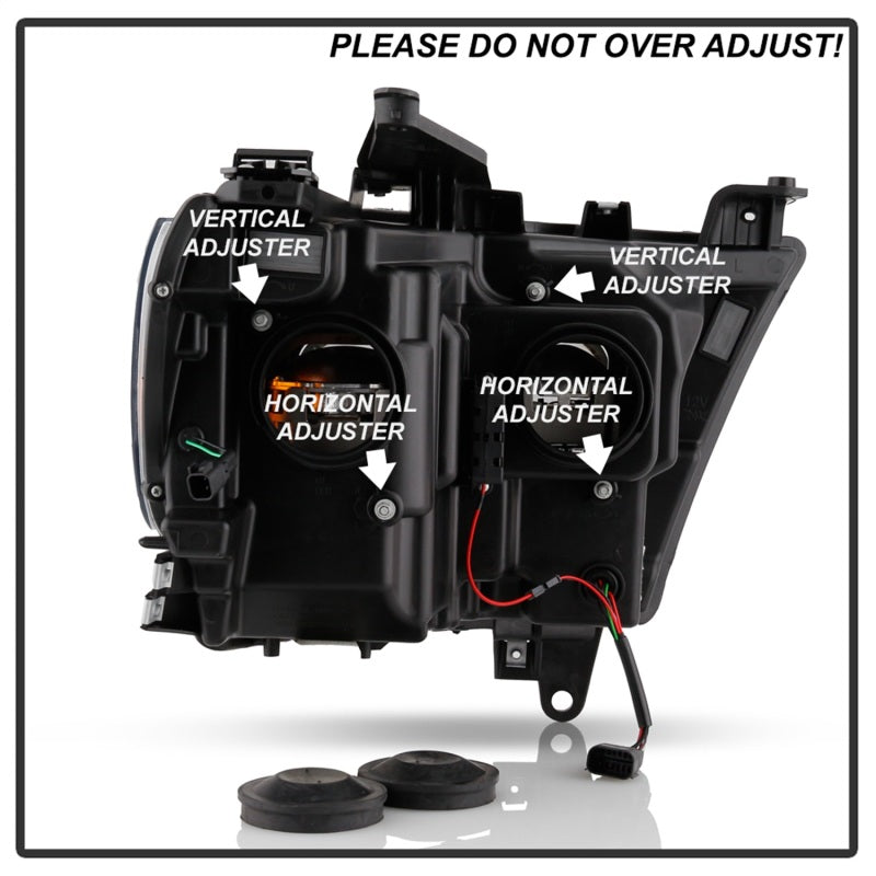 Spyder Dodge Ram 2019-2020 Halogen Projector Headlights with Sequential Turn Signal - Black, OEM Replacement