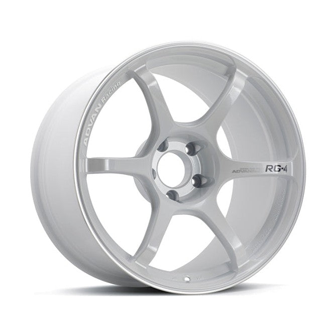 Advan RG-4 18x9.5 +45 5x120 Racing White Metallic Wheel - Part #avnYA48J45WWMR