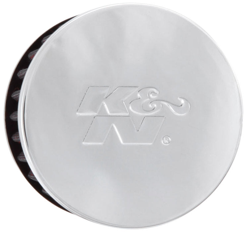 K&N Engineering 62-1440 Crankcase Vent Filter with Chrome Top and Black Rubber Base