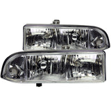 ANZO 1998-2005 Chevrolet S-10 Crystal Headlights with Chrome Housing and Clear Lens