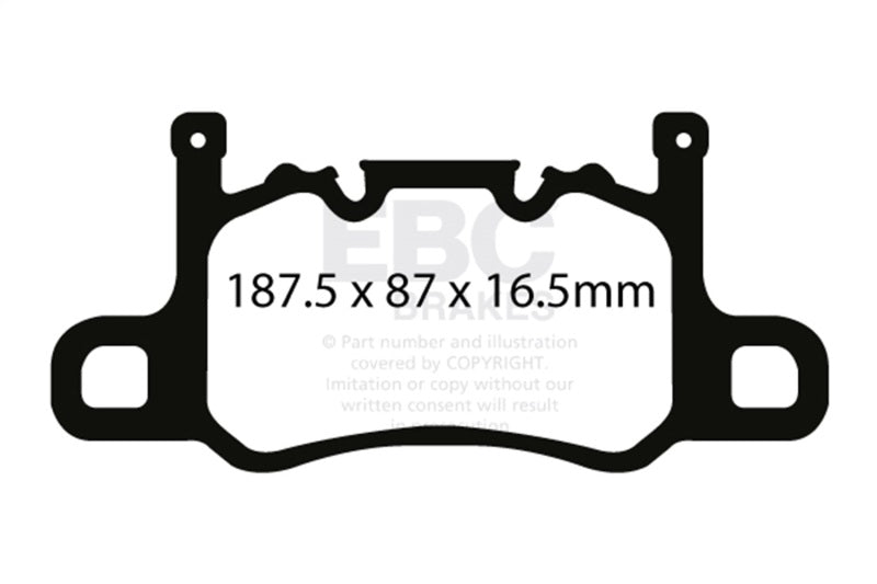 EBC DP32207C Redstuff Ceramic Rear Brake Pads for 2013–2015 Porsche 911 (991) GT3 with Cast Iron Rotors