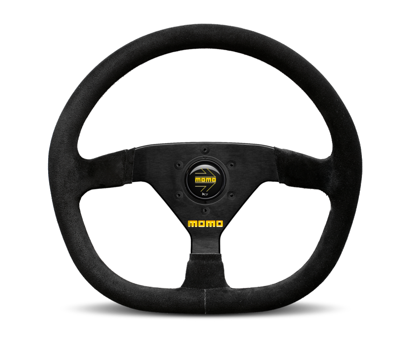 MOMO MOD88 320mm Black Suede Steering Wheel with Black Spokes