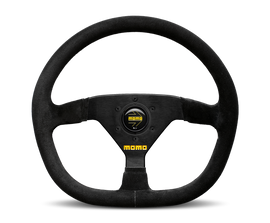 MOMO MOD88 320mm Black Suede Steering Wheel with Black Spokes