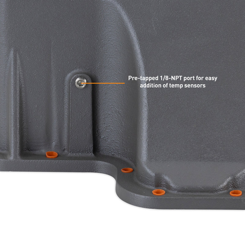 Mishimoto Aluminum Transmission Pan for 1989-2010 Ford Powerstroke 7.3L, 6.0L, 6.4L - Cast Aluminum, Gunmetal Gray